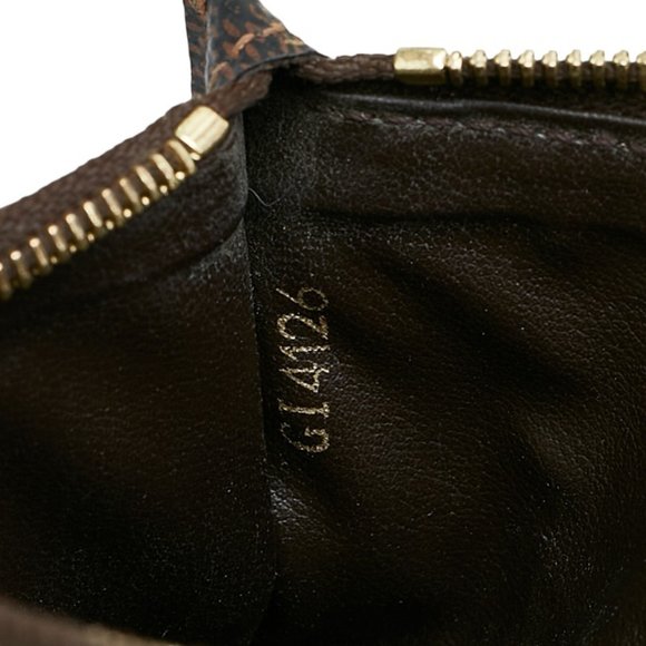 LOUIS VUITTON Damier Coin Case Ebene Brown Leather Ladies - Picture 10 of 10